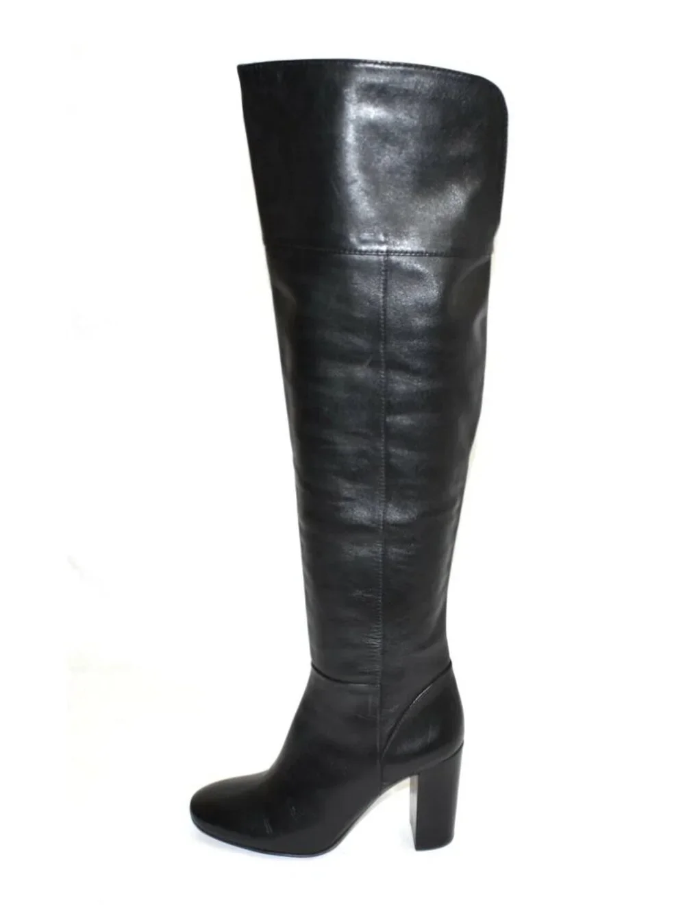 New Tory Burch Bowie Over The Knee Leather Boot Black Size 5.5 OTK DD23